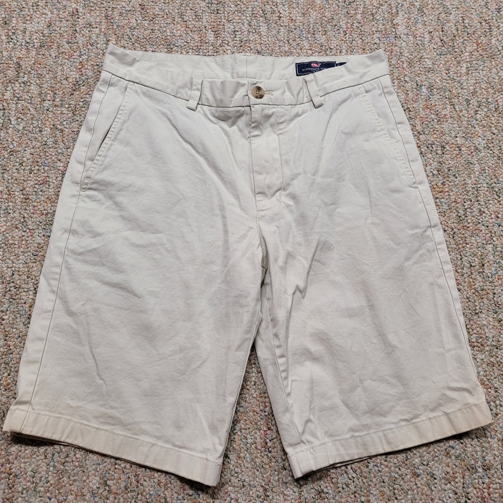 Vineyard Vines Breaker Shorts Mens 31 Khaki Stretch Cotton Chino Preppy Casual